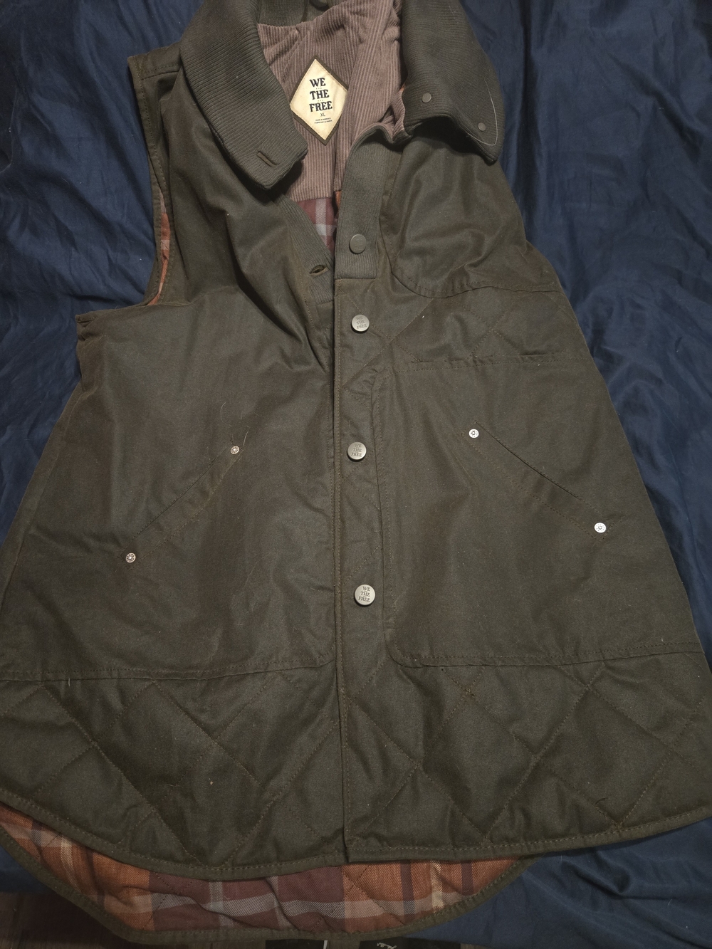WE THE FREE Olive Quilted Men's Vest Jacket